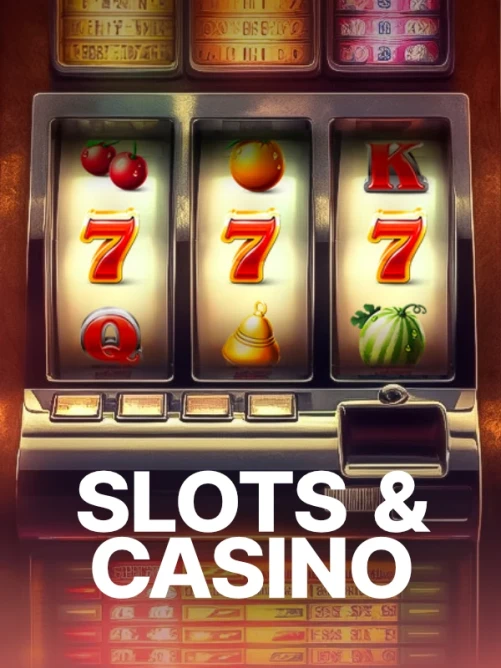 Tarjeta con composición de casino online y enfoque en premios.